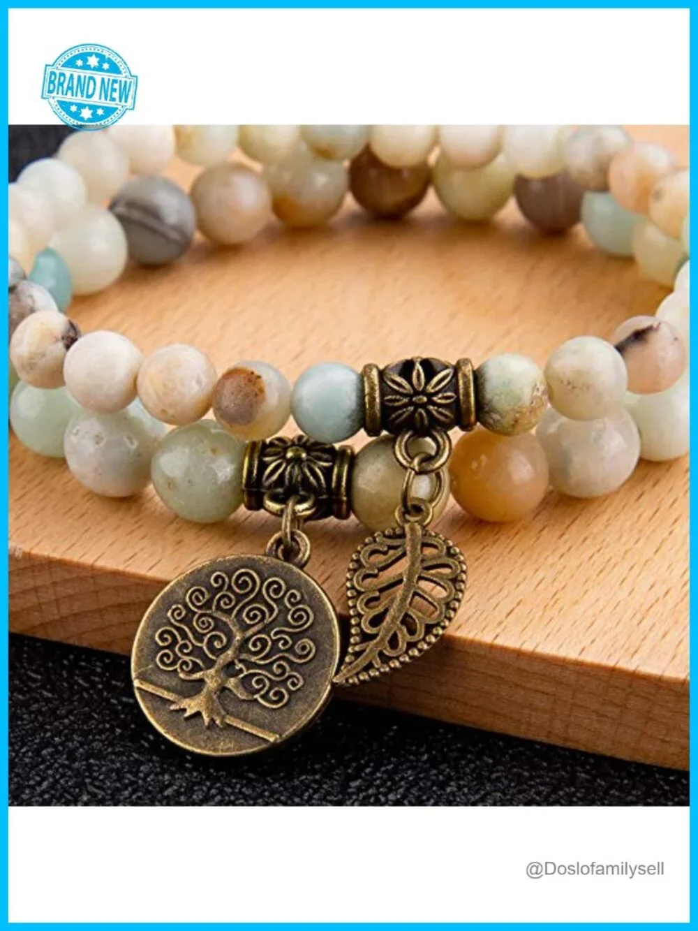 Natural Gemstone Chakra Stretch Bracelet Set - Tree of Life